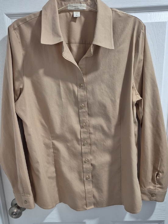 Coldwater Creek Tops - Coldwater Creek Neutral Taupe Button-Up Top
